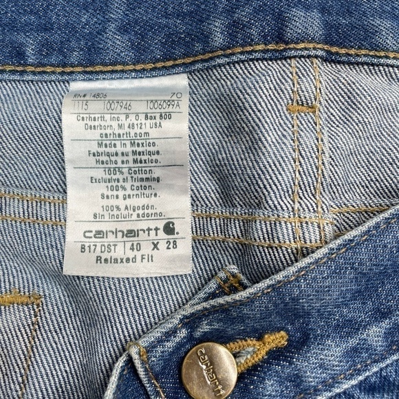 Carhartt Jeans Mens 40 x 28 Relaxed Fit Work Pants Utility Country Streetwear - Picture 3 of 6